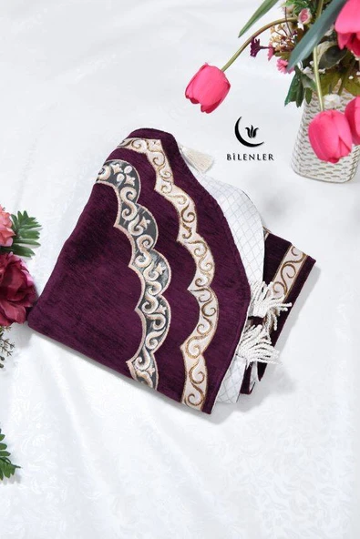 Oval Astarlı Seccade Mürdüm - Resim 3