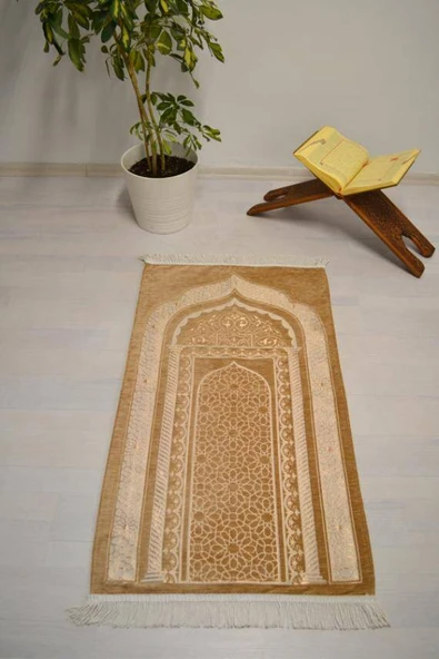 Mihrap Desenli Astarlı Seccade  Camel ürün görseli