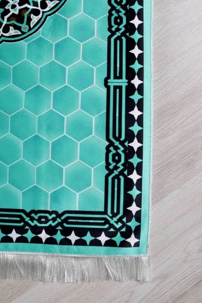 İpek Dokulu Keseli Seccade Açık Mavi - Resim 2