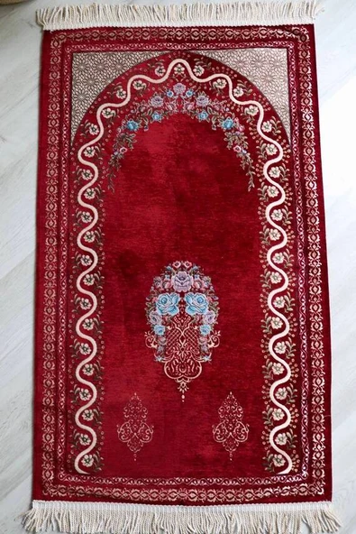 Çeyizlik Hediyelik Astarlı Seccade Kırmızı - Resim 4