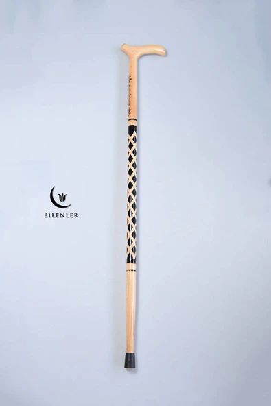 Ahşap İşçilikli Yürüme Bastonu Siyah –  Zarif ve Dayanıklı ürün görseli