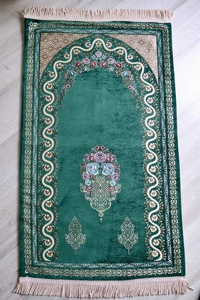 Çeyizlik Hediyelik Astarlı Seccade Yeşil - Resim 3