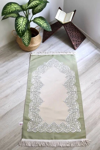 Astarlı Çeyizlik Saten Seccade Yeşil - Resim 2