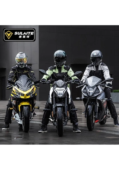 Cbtx Sulaite Motosiklet Yağmurluk Oxford Kumaş Pantolon Ceket Siyah - 6