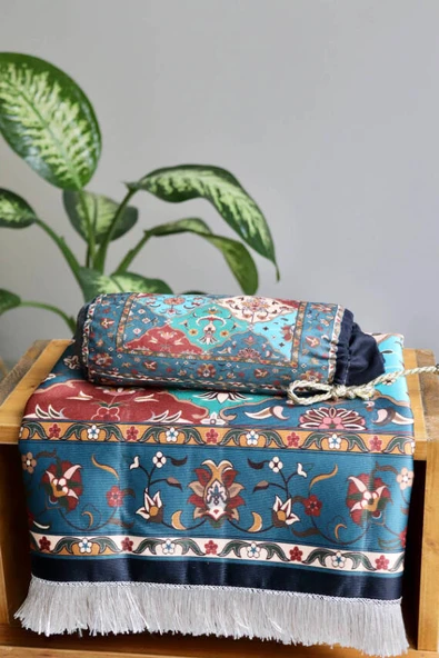 İpek Dokulu Keseli Seccade Çok Renkli - Resim 4