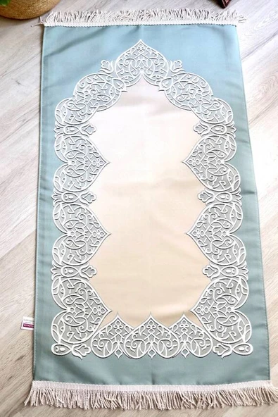 Astarlı Çeyizlik Saten Seccade Mavi - Resim 4