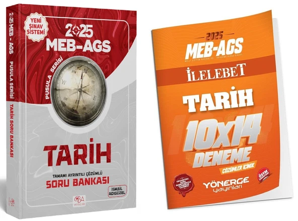 CBA + Yönerge 2025 MEB-AGS Tarihin Pusulası Soru Bankası + 14 Deneme 2 li Set