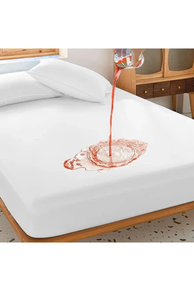 Micro Fitted Full Kenar Su Sıvı Geçirmez Alez Yatak Koruyucu Beyaz 120 x 200 cm