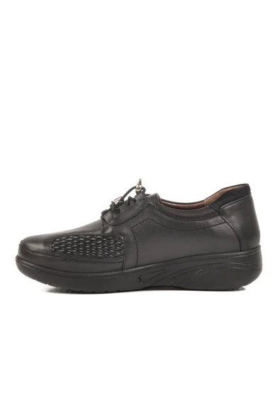 Ayakmod Siyah Hakiki Deri Anatomik Kadın Casual Ayakkabı 42632 Z - 2