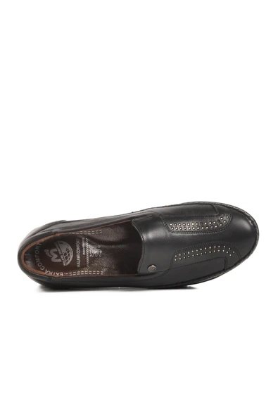 Ayakmod Siyah Hakiki Deri Kadın Anatomik Casual Ayakkabı 42641 Z - 4