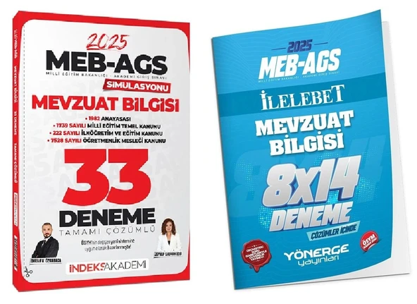 İndeks + Yönerge 2025 MEB-AGS Simülasyonu Mevzuat Bilgisi 33+14 Deneme 2 li Set