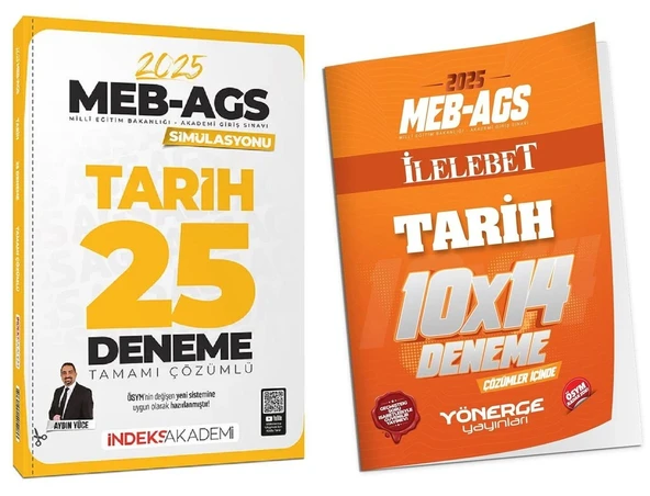 İndeks + Yönerge 2025 MEB-AGS Simülasyonu Tarih 25+14 Deneme 2 li Set - Aydın Yüce İndeks Akademi + Yönerge Yayıncılık