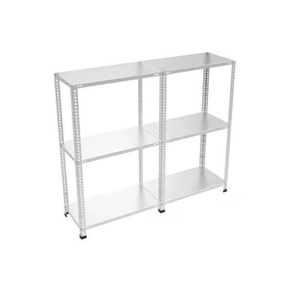3 Katlı Duble Paslanmaz Krom Raf - Inox Soğuk Oda Rafı, Buzhane Rafı  31x75 cm 150 cm 0.70 mm