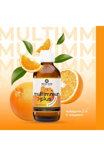 BESTTEM MULTİMMUN PLUS C VİTAMİNİ VE KALSİYUM DEPOSU GÜNLÜK KULLANIM TAKVİYE GIDA DOĞAL 100ML - Resim 4