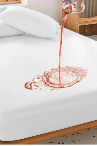Micro Fitted Full Kenar Su Sıvı Geçirmez Alez Yatak Koruyucu Beyaz 100 x 200 cm