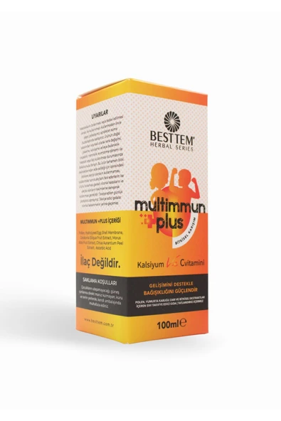 BESTTEM MULTİMMUN PLUS C VİTAMİNİ VE KALSİYUM DEPOSU GÜNLÜK KULLANIM TAKVİYE GIDA DOĞAL 100ML - Resim 7