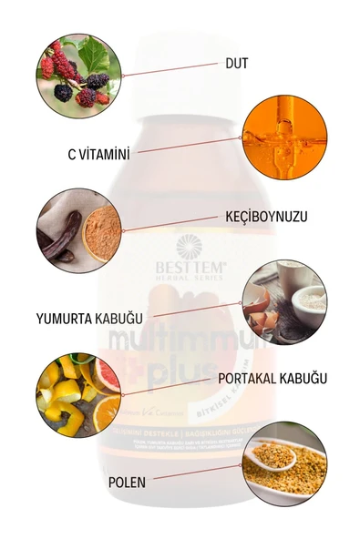 BESTTEM MULTİMMUN PLUS C VİTAMİNİ VE KALSİYUM DEPOSU GÜNLÜK KULLANIM TAKVİYE GIDA DOĞAL 100ML - Resim 2