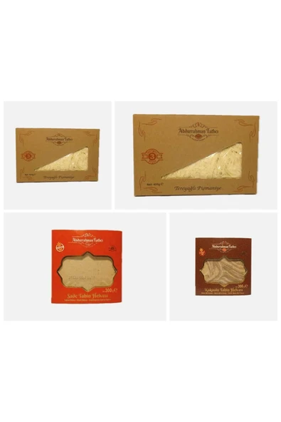 peynel Abdurrahman Tatlıcı Tereyağlı Pişmaniye 400g (2ad) Sade Tahin Helvası 300g Kakaolu Tahin Helvası