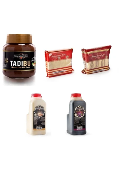 Abdurrahman Tatlıcı Keyifli Kahvaltı Seti Tadıbu Helva Sade Ve Kakaolu Helva Tahin Pekmez