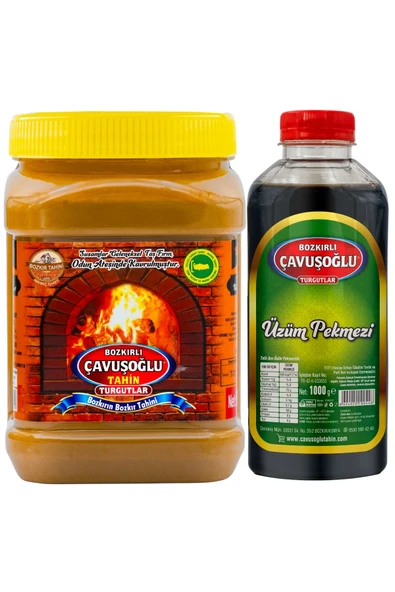 Bozkırlı Çavuşoğlu Çifte Kavrulmuş Kepekli Bozkır Tahini 930 gr Çavuşoğlu Üzüm Pekmezi 1000 gr