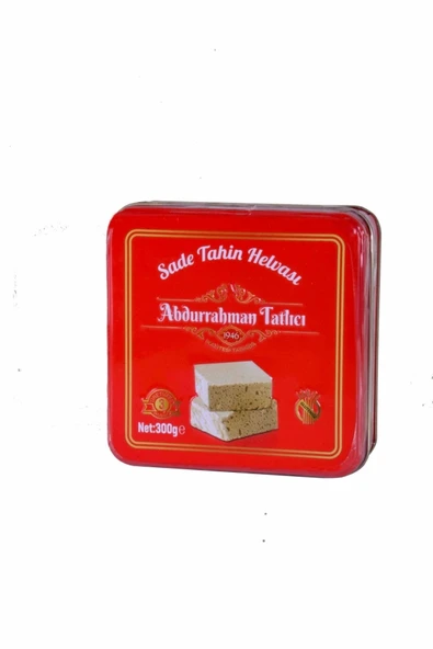 Abdurrahman Tatlıcı Sade Tahin Helvası Teneke Kutu (300 Gr)