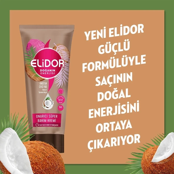 ELİDOR  ONARICI SÜPER SAÇ BAKIM KREMİ HİNDİSTAN CEVİZİ YAĞI 170 ML - 3