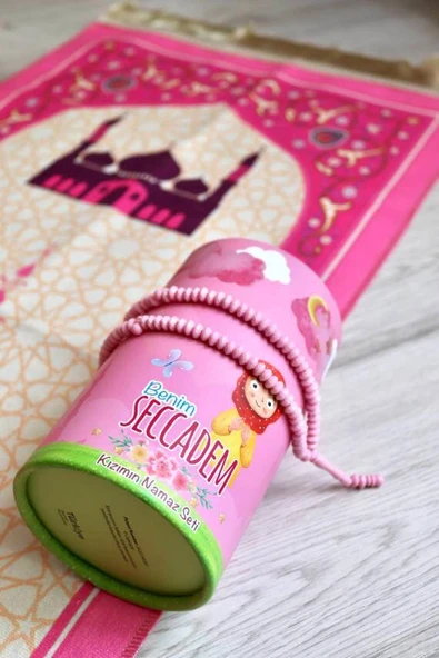 Kumbaralı Silindir Kutu Çocuk Seccadesi Pembe - Resim 3