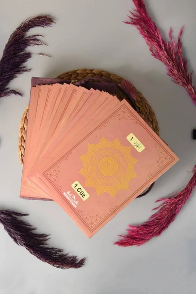 Askı Çantalı 30 Cüz Kuran Seti Rahle Boy Lila Renk - Resim 4