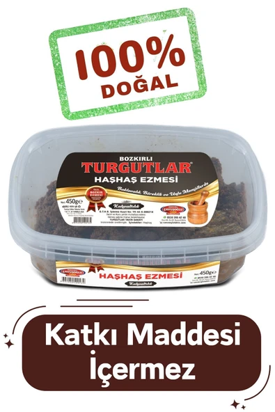 Bozkırlı Çavuşoğlu Doğal Haşhaş Ezmesi 450 gr Katkı Maddesi Içermez