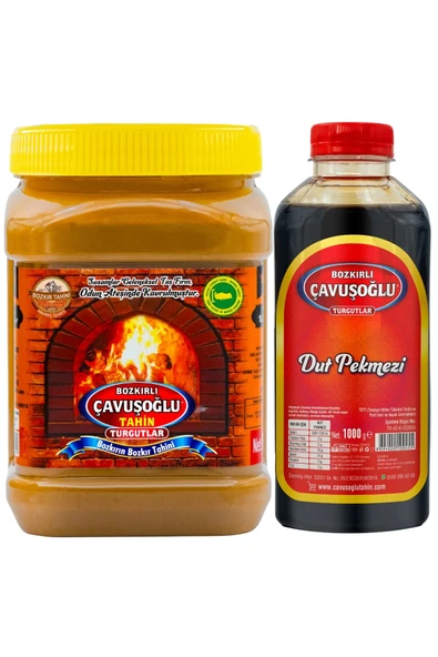 Bozkırlı Çavuşoğlu Çifte Kavrulmuş Kepekli Bozkır Tahini 930 gr Çavuşoğlu Dut Pekmezi 1000 gr