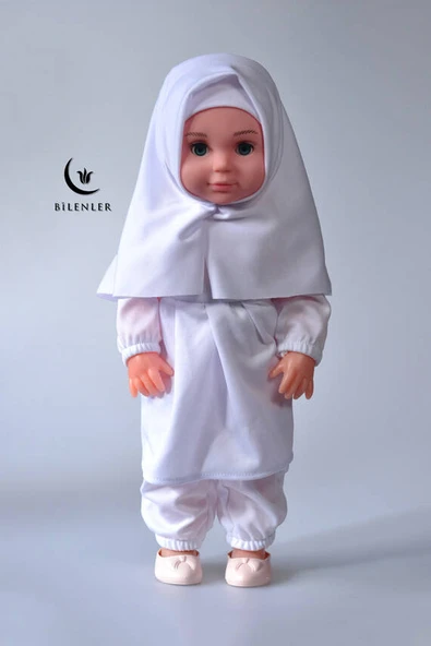Tesettürlü Sesli Meryem Bebek Beyaz Renk