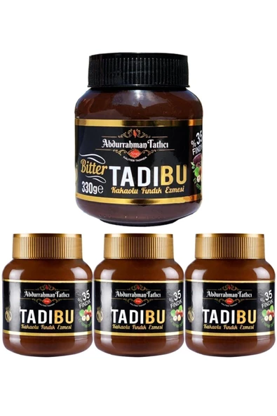 Abdurrahman Tatlıcı Tadıbu 330 Gr 1 Bitter + 3 Kakaolu Fındık Ezmesi