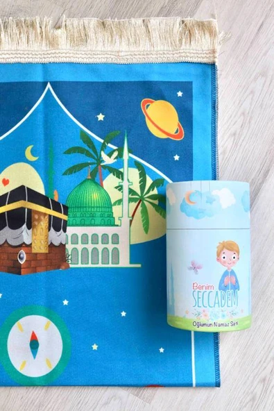 Oğlumun Seccade Seti Kumbaralı Mavi ürün görseli