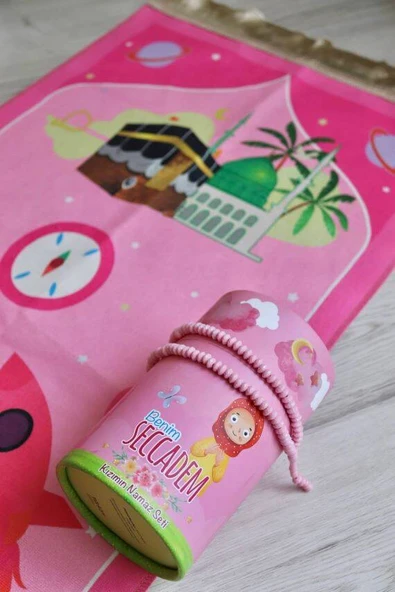 Kızımın Seccade Seti Kumbaralı Pembe - Resim 2