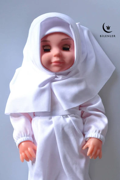 Tesettürlü Sesli Meryem Bebek Beyaz Renk - Resim 5