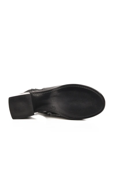 Pierre Cardin Siyah Hakiki Deri Kadın Topuklu Sandalet PC-54632 Z - 5