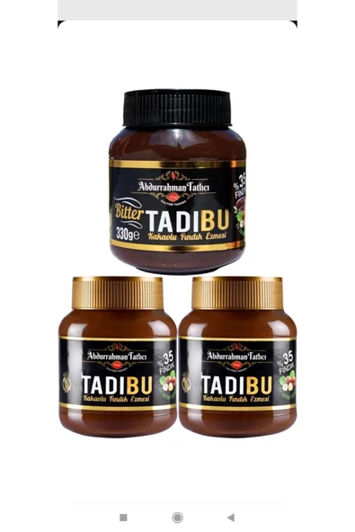 tadıbu 2 Adet 330gr Kakaolu Fındık Ezmesi + 1 Adet 330gr Bitter Kakaolu Fındık Ezmesi