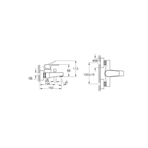Artema Flow Square Banyo Bataryası + Lavabo Bataryası Set - 2
