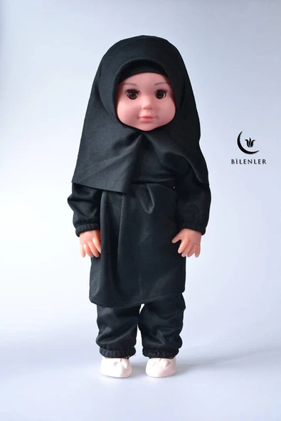 Tesettürlü Sesli Meryem Bebek Siyah Renk