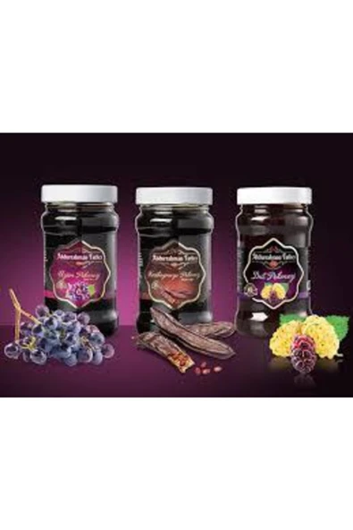 Abdurrahman Tatlıcı 380gr Harnup + 380gr Üzüm + 380gr Dut Pekmezi (3 Lü Paket)