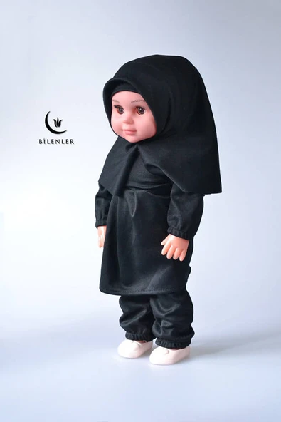 Tesettürlü Sesli Meryem Bebek Siyah Renk - Resim 3