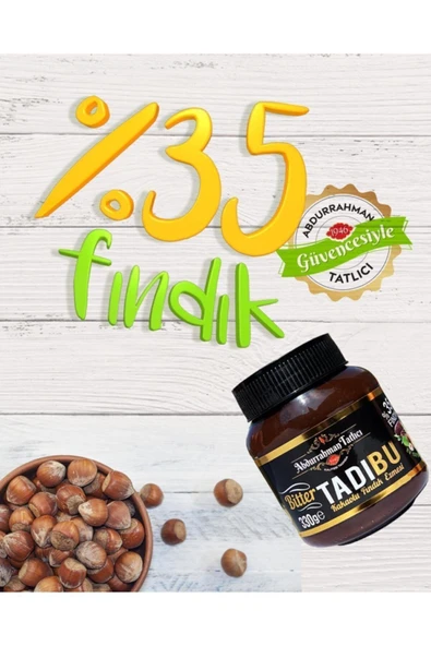 Abdurrahman Tatlıcı Tadıbu Bitter Kakaolu Fındık Ezmesi 330 gr X 9 Adet - 3