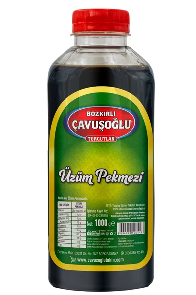 Bozkırlı Çavuşoğlu Çifte Kavrulmuş Kepeksiz Bozkır Tahini 930 gr Çavuşoğlu Üzüm Pekmezi 1000 gr - 3