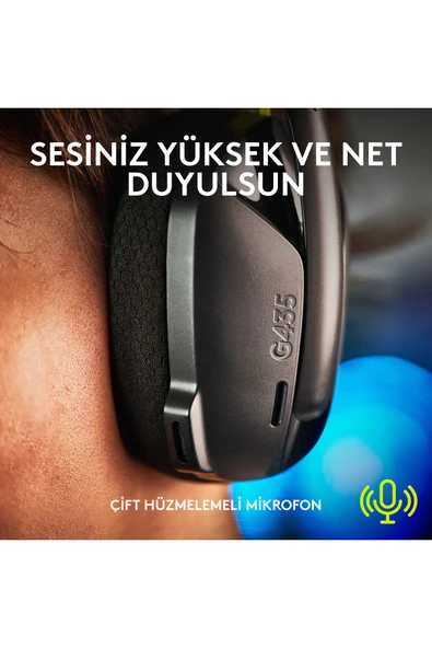 Logitech G G435 Lightspeed Kablosuz Oyuncu Kulaklığı - Siyah - 6