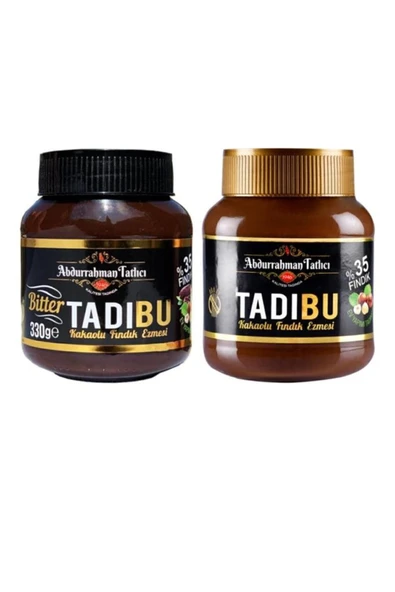 Abdurrahman Tatlıcı Tadıbu Bitter Kakaolu Fındık Ezmesi 330 Gr + Tadıbu Kakaolu Fındık Ezmesi 330 Gr