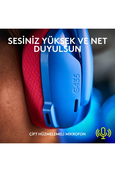 Logitech G G435 Lightspeed Kablosuz Oyuncu Kulaklığı - Mavi - 5