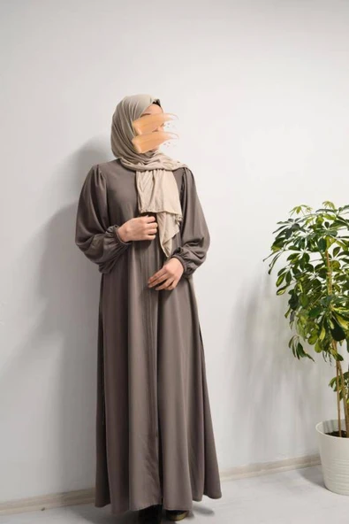 Medine İpeği Balon Kol Ferace Vizon ürün görseli