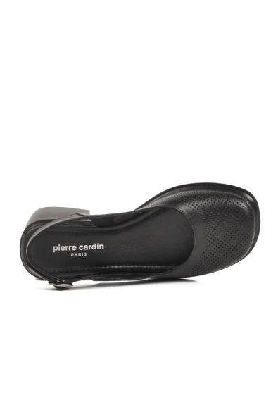 Pierre Cardin Siyah Hakiki Deri Kadın Topuklu Sandalet PC-54620 Z - 4