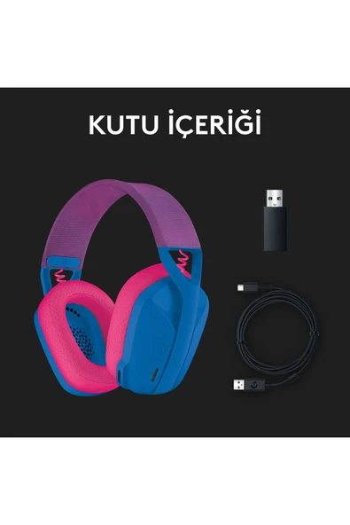 Logitech G G435 Lightspeed Kablosuz Oyuncu Kulaklığı - Mavi - 9