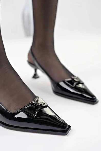 Pisagor Ps-31980 Kadın 4 Cm Arkası Açık Ayakkabı - Resim 3